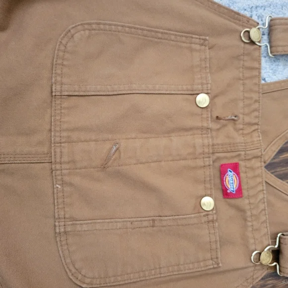 Men's Dickies Duck Brown Canvas Overalls - Picture 4 of 7